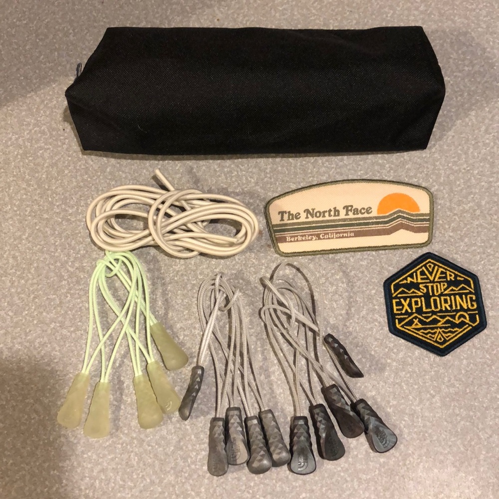 The north face case and misc pulls and patches